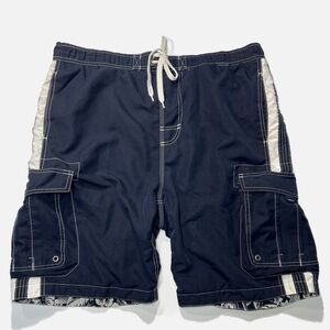 Graphite Swim Shorts Navy Blue Cargo Pockets Mens size Medium